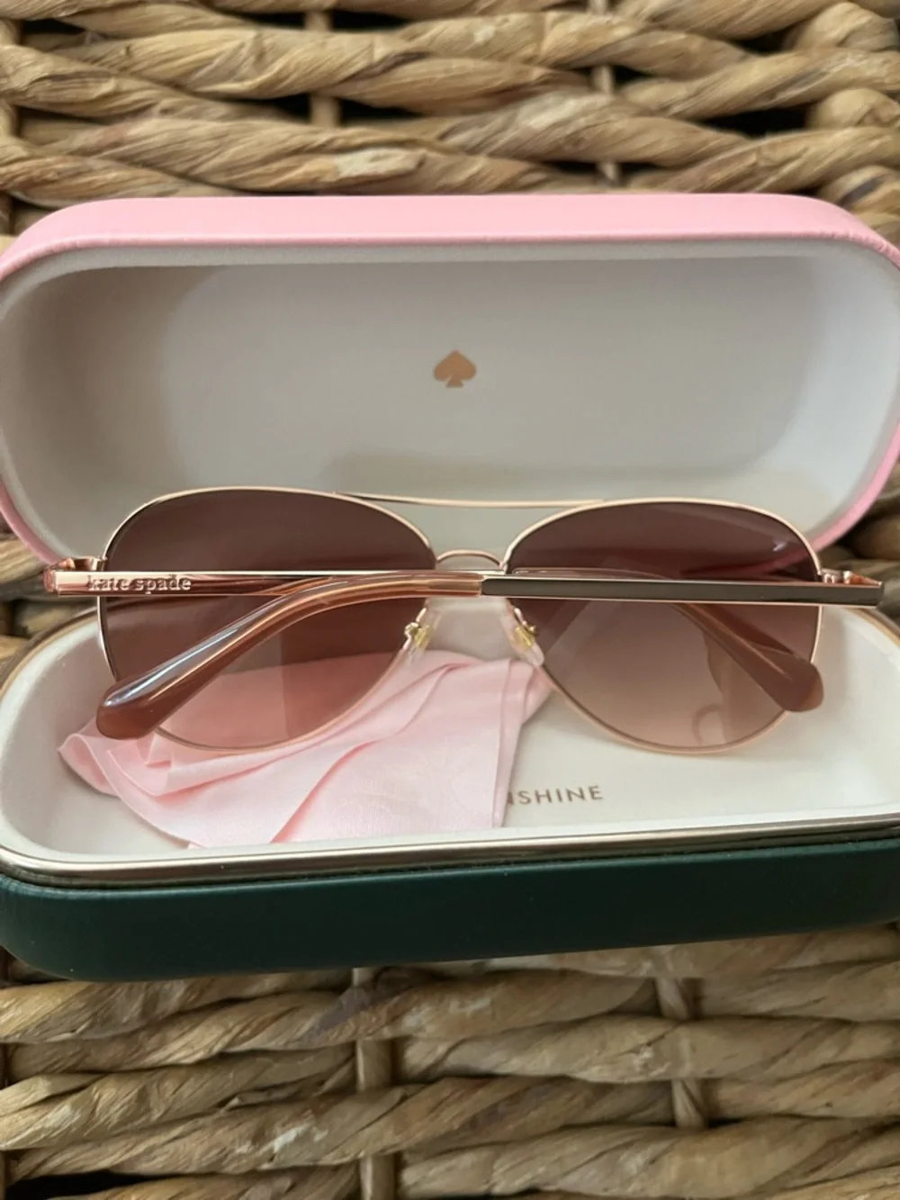 kate spade pink aviator sunglasses with rose lenses